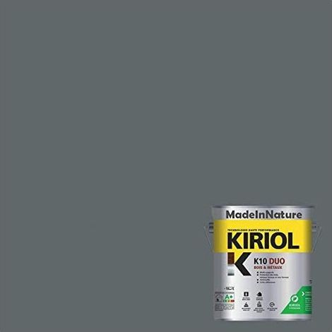 Peinture Bois et Métaux, Sous couche et Finition, Antirouille, sur Fer, Acier, Galvanisé, même rouillés, très opacifiant - 0.75 litre - RAL 7012. (1/4)
