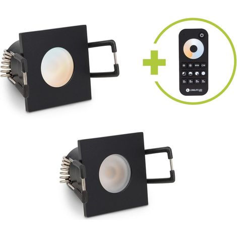 Einbaustrahler Mini Livorno eckig 3W CCT IP65 - Farbe: schwarz matt - Anzahl: 2x (1/5)