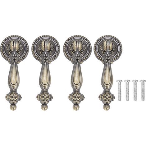 4 ensembles de poignées en bronze poignées décoratives à un trou avec vis de montage accessoires de meubles (1/5)