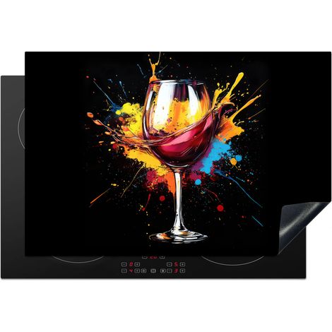 Induction Hob Protector Wine - Glass - Graffiti - Drink - Red - Paint 76x51.5 cm