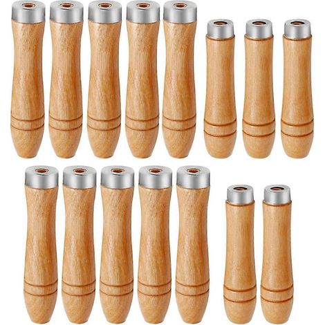 Lime à bois, lot de 15, manche spécial, sans bavure, en acier, trou rond, petit manche en bois (4 mm et plus). (1/5)