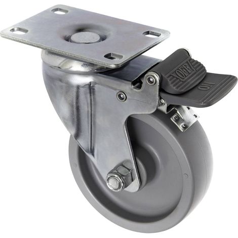 TOOLCRAFT TO-5137938 Roulette pivotante PP 100 mm avec système de blocage et plaque de fixation Capacité de charge (max (1/3)