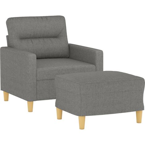 Sessel mit Hocker Dunkelgrau 60 cm Stoff vidaXL (1/4)