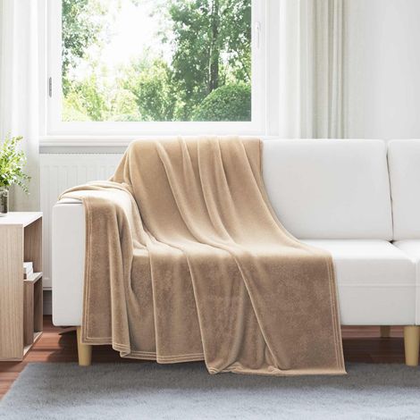 Überwurfdecke Kamel 150 x 200 cm Fleece