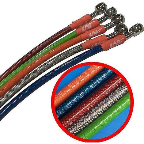 Durite de frein et d'embrayage hydraulique tressée en acier renforcé pour moto tout-terrain, quad et quad (950/1100/2200 mm) - Orange - 950 mm (1/5)