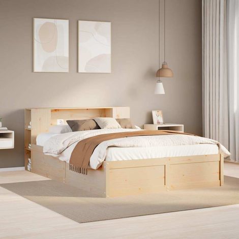 Bed Frame without Mattress 120x190 cm Small Double Solid Wood Pine vidaXL (1/5)