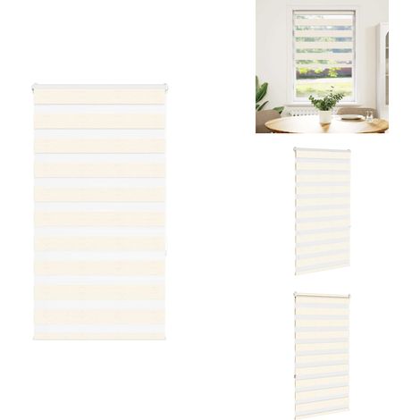 Zebrarollo Marmorbeige 75x150 cm Stoffbreite 70,9 cm Polyester - Zebra-Jalousie - Zebra-Jalousien - Zebra-Rollo - Doppelrollo (1/5)