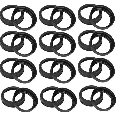 Lot de 24 couvercles en fer à large ouverture (70 mm) pour bocaux Mason, noir mat. (1/5)