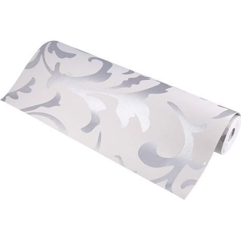 Papier peint intissé 3D motif baroque, papier peint minimaliste moderne pour salon et chambre à coucher, 10 m x 0,53 m, argent, dessins animés, moderne (1/3)