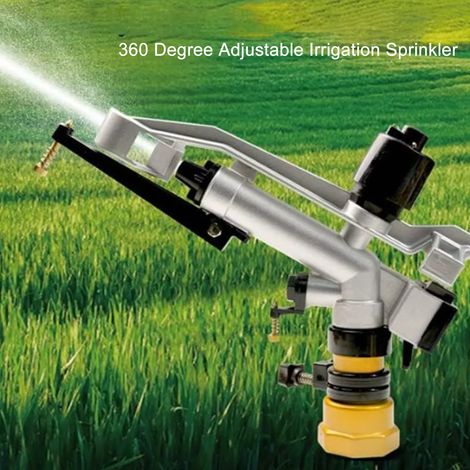 Arroseur à impact rotatif à 360° pour l'irrigation de grandes surfaces, avec interface FNPT de 1-1/2 pouce, idéal pour les jardins et pelouses. (1/5)