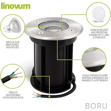 BORU spots de sol aluminium brosse (1/3)