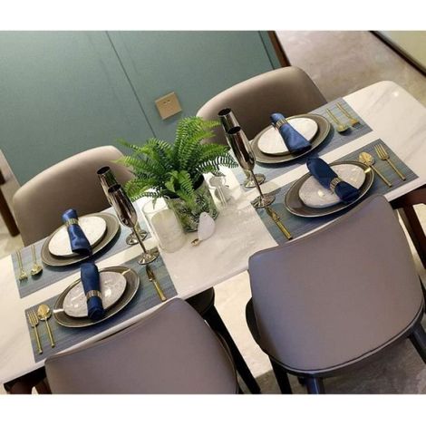 Sets de Table - PVC Lavables - Antidérapant - Résistant à la chaleur - 6pcs Bleu dégradé (1/4)