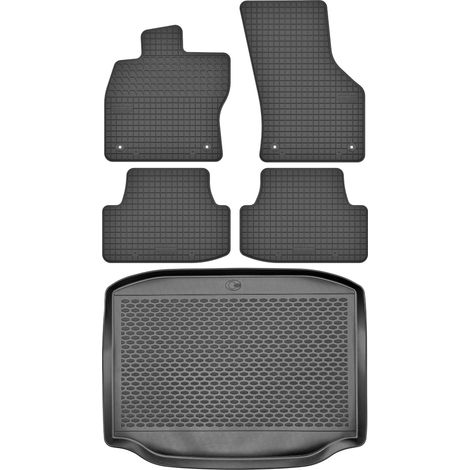 Set di tappetini in gomma per auto e tappetino per bagagliaio per Seat Leon III Hatchback dal 2012 al 2019.