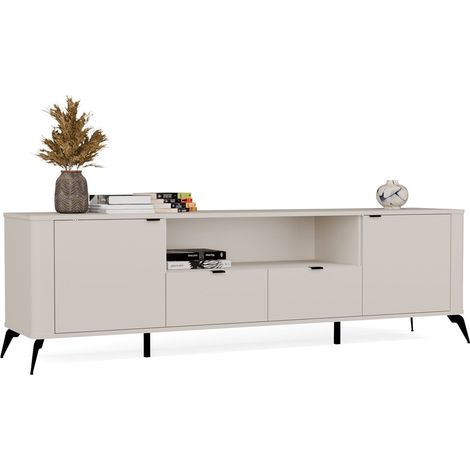 CORDOBA Mueble tv 2D2S, Cachemire Beige, Mueble Tv, 2 Cajones, para Salón (1/5)