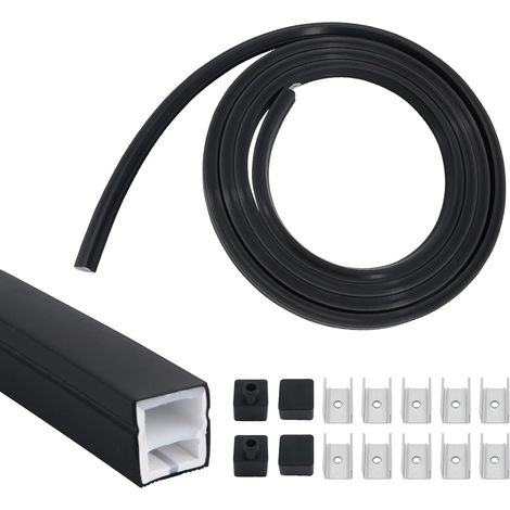Profilé LED en silicone - Canal LED flexible - 12 x 12 mm - Pour panneaux acoustiques - Housse de protection LED étanche - Goulotte de câbles - Panneaux acoustiques - Pour lumière néon (1/5)