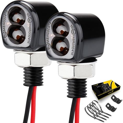 Mini Motorcycle Turn Signals LED Light Micro Blinkers for Front/Rear Universal Aftermarket Small Indicator for Cafe Racer Bobber Cruiser Street Bikes (1/5)