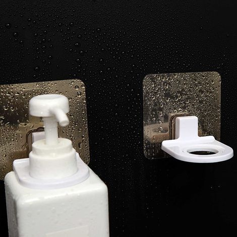 Lot de crochets adhésifs muraux, support pour bouteilles de gel douche et shampoing, accroche sans trace pour salle de bain, fixation par ventouse, vente en gros (1/4)