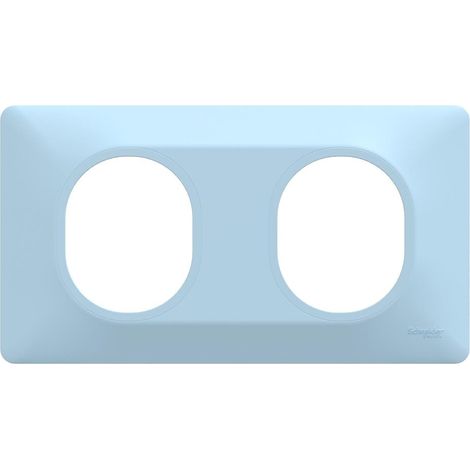 Placa doble Ovalis, SCHNEIDER ELECTRIC, azul azurina SCHNEIDER ELECTRIC (1/5)
