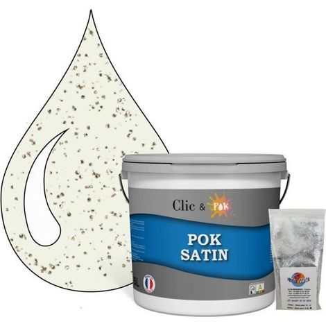 Peinture Effet Pailleté pour Murs & Plafonds - POK PAILLETTE - 5L - Lait de Soja (1/4)