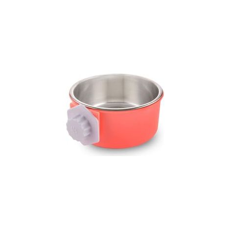 Gamelle de voyage pour chien avec bouteille, bol amovible en acier inoxydable à suspendre, rose –
