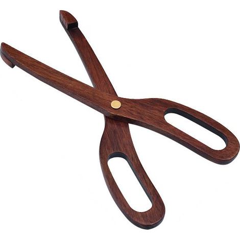 Pinzas para ensalada tipo tijera, pinzas para pan, pinzas de madera para ensalada, ideales para cocinar, acampar, barbacoas, bufés, restaurantes y panaderías. Marca Phoebe. (1/5)