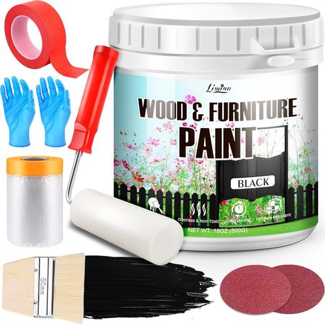 Peinture pour Meubles en Bois - 500g Peinture pour Meubles en Bois, Armoires, Portes, Table à Manger et Chaises, Finition Mate à l'Eau, Non Toxique (1/5)