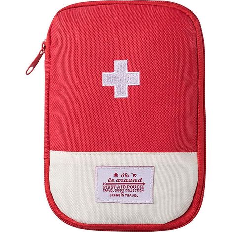 Sacoche de premiers secours vide rouge, mini trousse de voyage avec compartiments, sac d'urgence extérieur