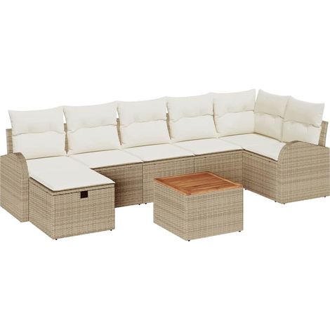 Maison Exclusive - Gartensofa-set mit Kissen mit Speicher 8 pcs B