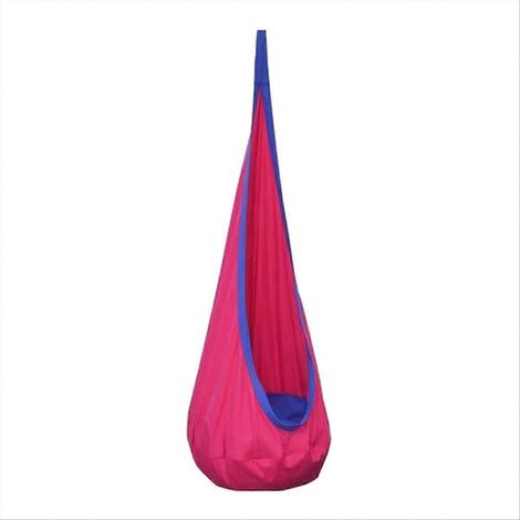 Suspendu chaise portable Parachute tissu Swing lit intérieur Rose rouge (1/5)