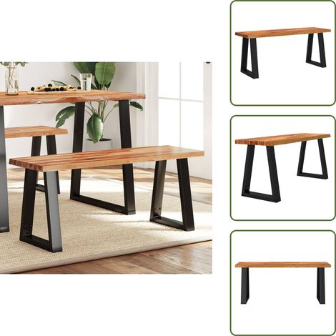 Bank Baumkante 110 cm Massivholz Akazie - Esszimmerbank - Holzbank - Flurbank - Akasienholzbänkchen - Wohnzimmersitzplatz (1/5)
