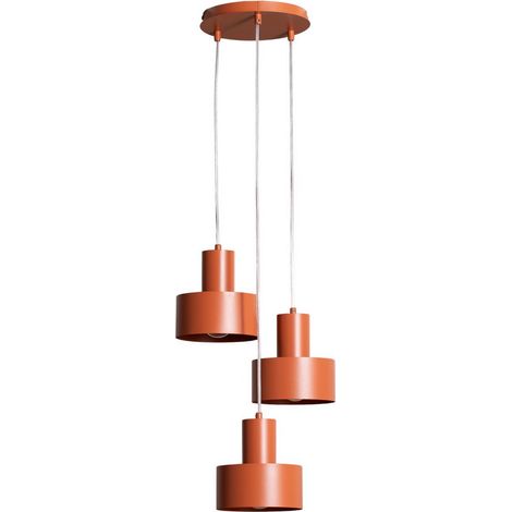 [GEBRAUCHT] Rif Hängeleuchte Pendelleuchte Deckenlampe Ziegelrot Rund 3 Flammig ø 33 Cm B-Ware