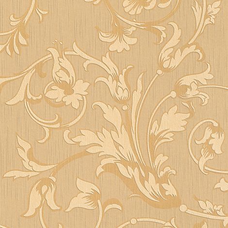 BRICOFLOR Papier peint baroque Tapisserie baroque Papier peint intissé Beige / crème Orange - 10,05 x 0,53 m (1/5)