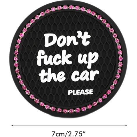 Lot de 2 Coasters Voiture Strass Cristal Silicone Antidérapant Universel, Insert Porte-Gobelet Auto, Tapis Décoratif Intérieur Véhicule, Accessoires Auto Brillants (1/5)