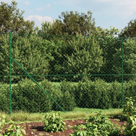 Clôture à mailles losangées,Barrière de sécurité en grillage,Clôture grillagée avec bride vert 1,8x25 m VDVM238290 MaisonChic (1/5)