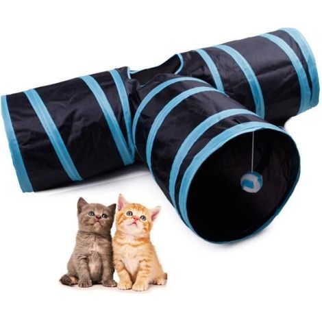 Jouet de Tunnel pour Chat, Tunnel de Jeu pour Chat, Tunnel de Chat Pliable à 3 Voies, Jouet Amusant de Tube à 3 Voies po 302318