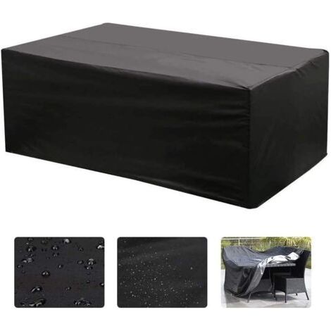 QORVA-Lounge Cover, Table Oxford rectangulaire pour la protection UV des meubles de jardin (213 x 132 x 74 cm)
