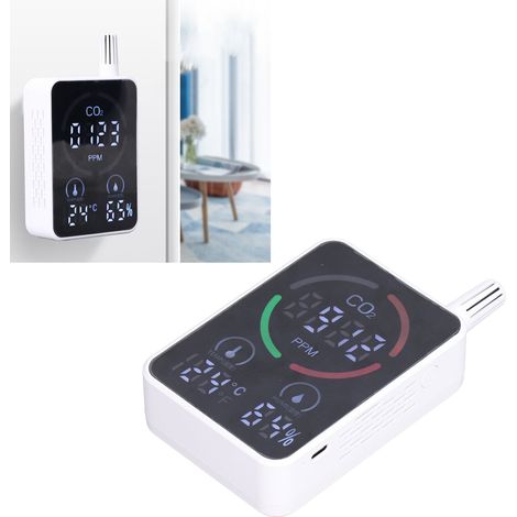 Moniteur de qualité de l'air, détecteur de CO2 numérique portable, testeur de température et d'humidité (1/5)