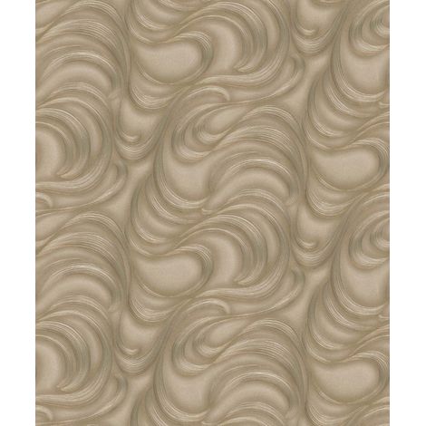 Papier peint graphique original doré chambre adulte Tapisserie graphique or idéal salon tendance Papier peint intissé pour couloir (1/5)