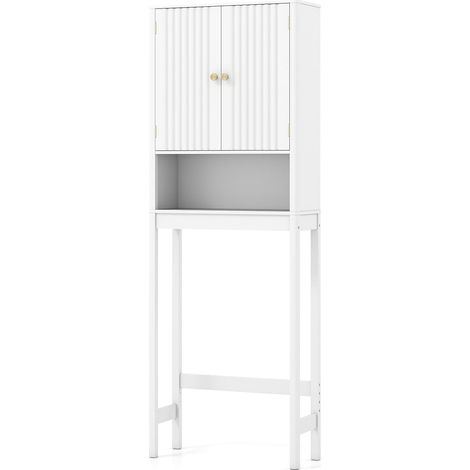 Mueble para inodoro con estante ajustable, MDF blanco