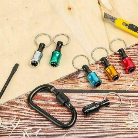Porte Embouts - Tige Hexagonale 1/4 Pouces - Pour Embouts 6 Pans - Pack 6 Pièces - Noir (1/4)