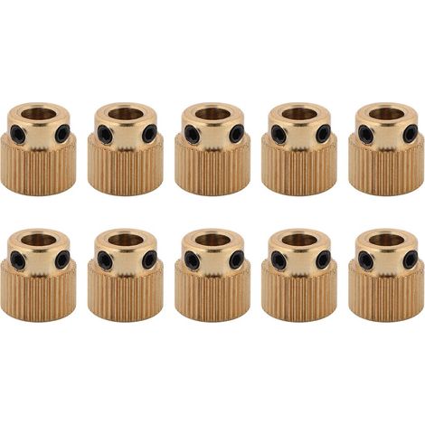 MK8 Extruderzahnrad, 3D-Druckerzubehör 10 Stück hochwertige Messing-Antriebszahnräder für MK7 MK8 Extruder 26/40 Zähne (40 Zähne).