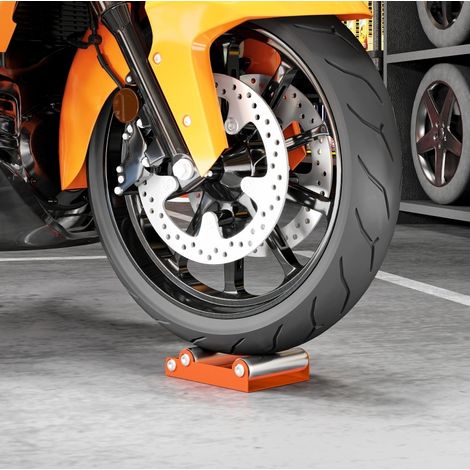 Supporto di pulizia moto a rulli con rampa inclusa, arancione OKMYHOME (1/5)