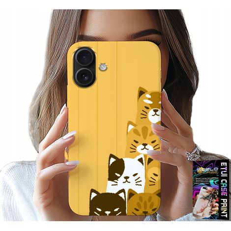 iPhone 16 Hülle – Katzenmotiv, Katzenmuster, Hülle + Schutzfolie (1/5)