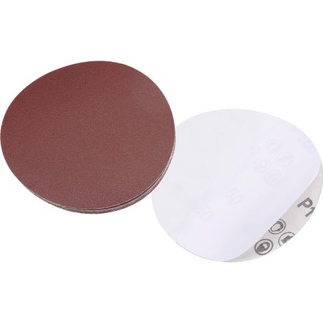 Disques de Ponçage PSA - 10 Pièces - Oxyde d'Aluminium - Adhésif Pression - Bois et Métal - 125 mm Grain 150 (1/5)