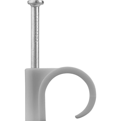 Range Fixation électrique-Clips Serre Cavalier Cable 700454 Lot de 50 Attaches Fils Diamètres 12 à 16 mm sous Boite avec Accroche Gris (1/5)