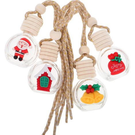 4 Pièces Lot Diffuseurs Huiles Essentielles Noël à Suspendre pour Voiture (1/5)