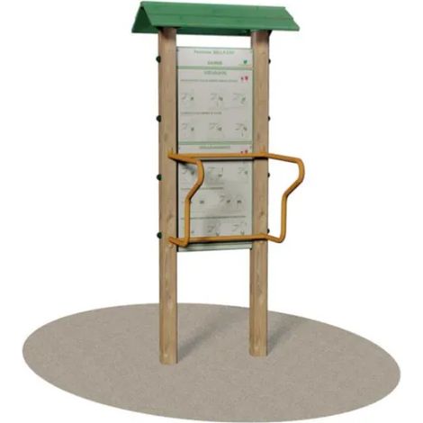 Movimento Gambe 3000 Giochipark legno acciaio cartello Dibond fitness outdoor