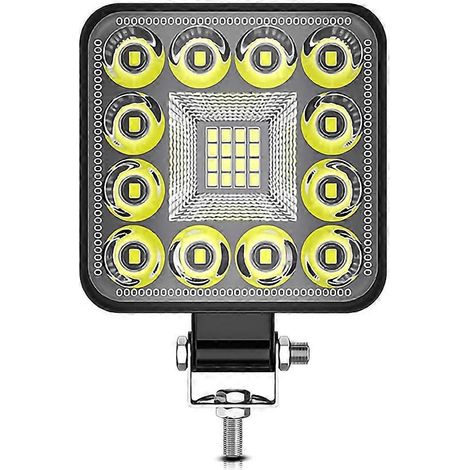 Projecteurs de travail LED pour camions et tracteurs, modules lumineux LED carrés de 7,6 cm (3 pouces) étanches, barre lumineuse LED tout-terrain pour voitures, bateaux, quads, SSV et camping-cars. (1/5)