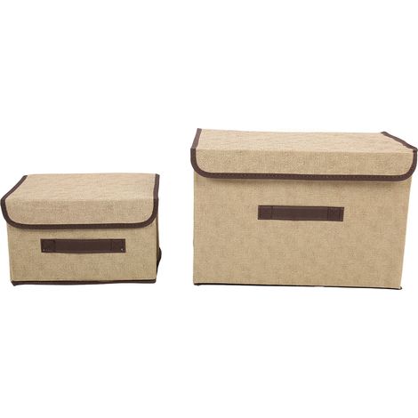 faltbare Aufbewahrungsboxen für Kleidung, Vliesstoff, multifunktionaler Organizer mit Deckel, weiß (1/5)
