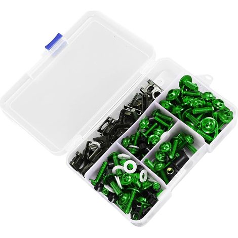 Kit de Boulons de Carénage, Kit de Boulons de Carénage de Moto de Colorés M5 M6 Vis de Pare-brise de Moto 177 Pièces de de de pour GSXR600 GSXR750 (GREEN) (1/5)